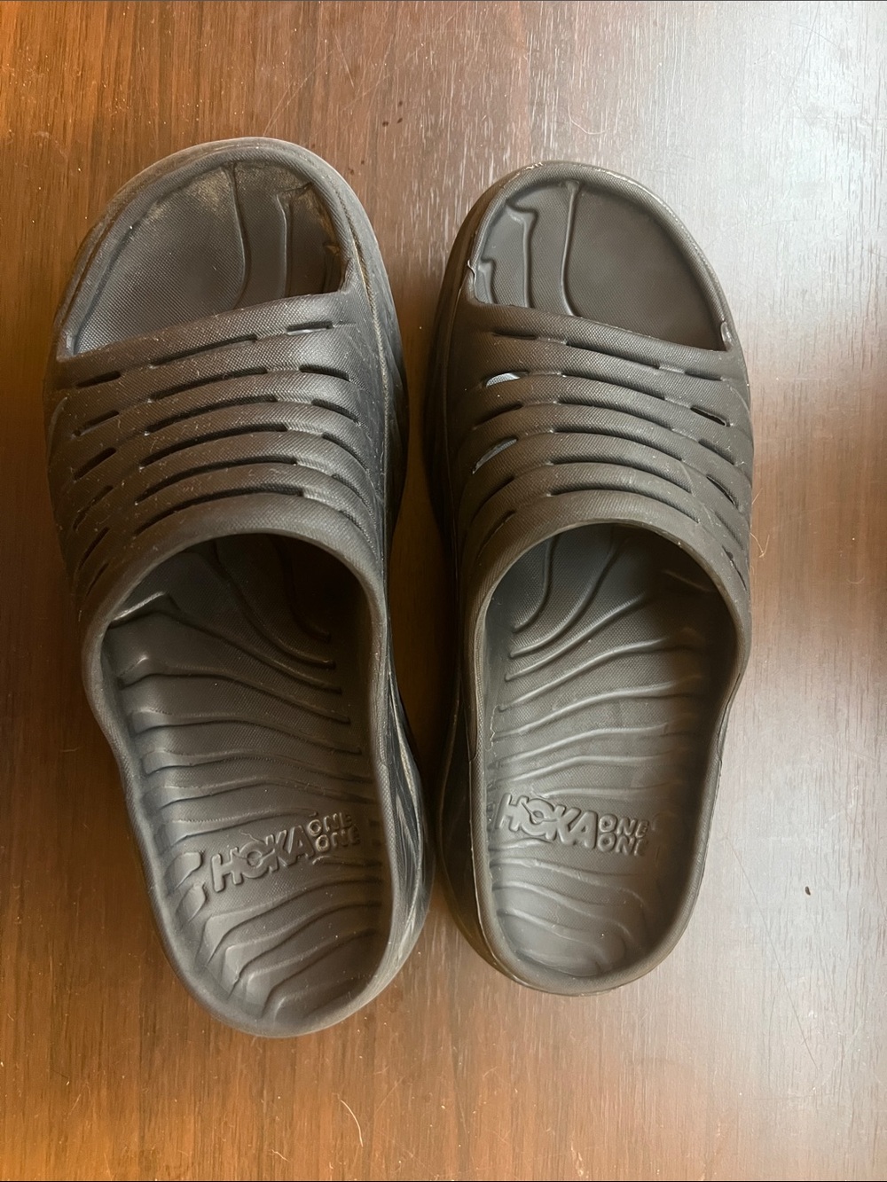 Hoka One One Black Slide Recovery Sandals